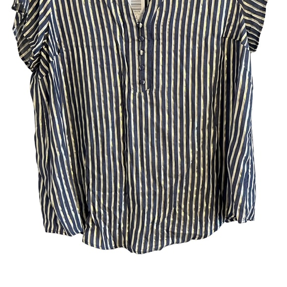 Torrid Gold Lurex Stripe Blouse - Picture 4 of 9